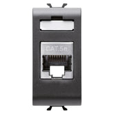 Corus - Matte/Satin Black RJ45 PC Socket 1 Module